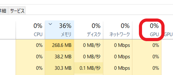 GPUの使用率